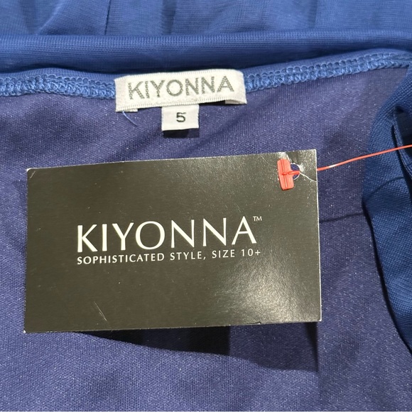 Kiyonna Shawl Elegant‎ Blue Dress with Knot Detail - Picture 5 of 5